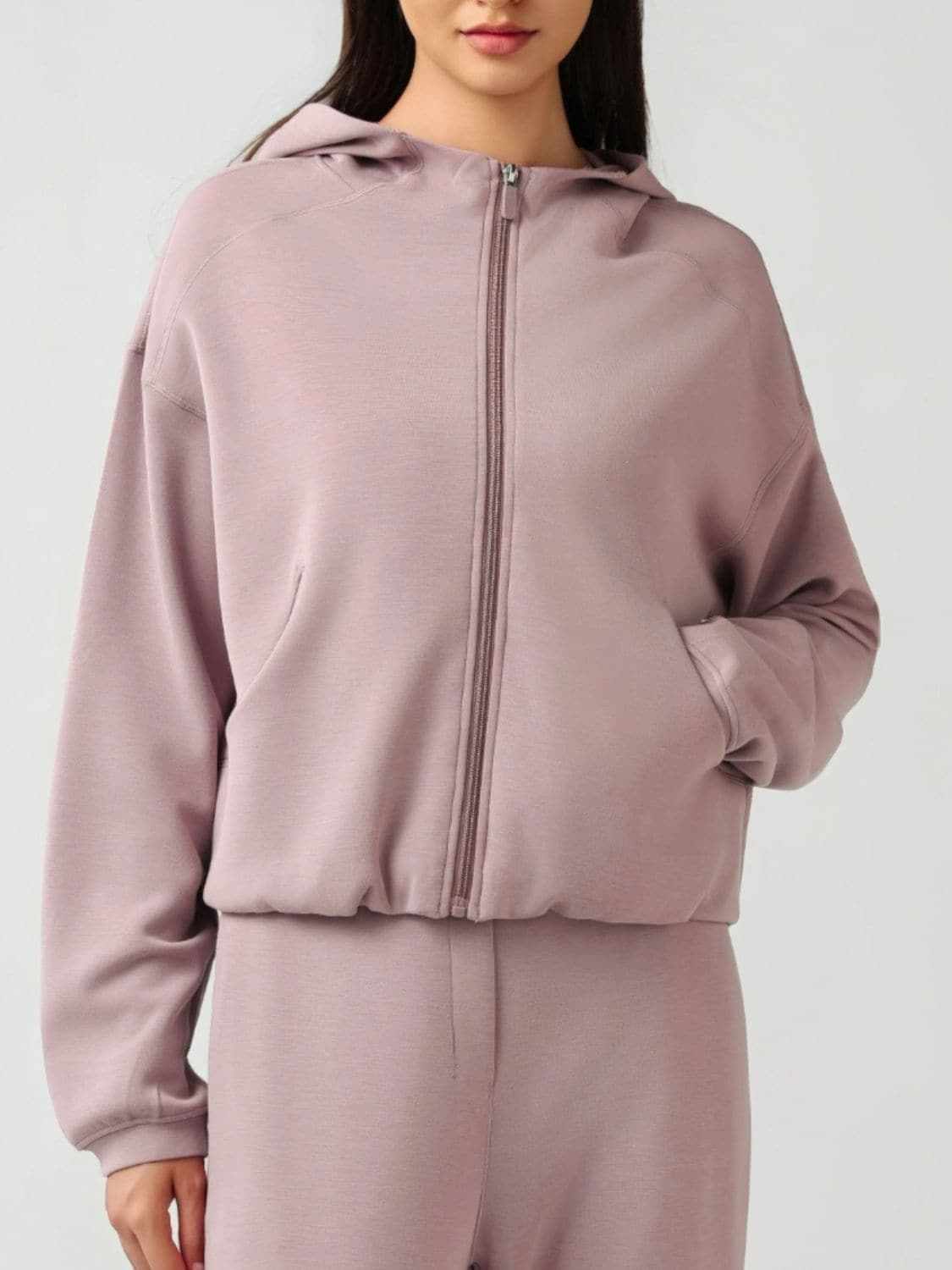 Hooded zip sweatshirt with pockets - Love Salve